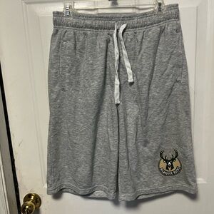 NBA Gray Athletic Men's Shorts Milwaukee Bucks